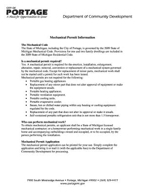 City Of Portage Mechanical Permit Form - Fill and Sign Printable ...