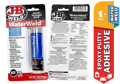 J-B Weld 8277 WaterWeld Epoxy Putty Stick 1300 PSI JB Weld Plumbing ...