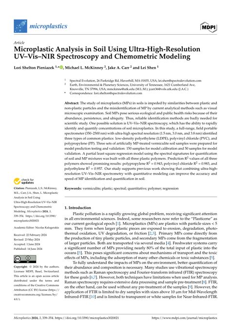 (PDF) Microplastic Analysis in Soil Using Ultra-High-Resolution UV-Vis ...