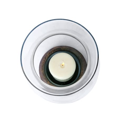 HOSLEY Pillar Candle Holder With Pillar Candle - Clear, Pack of 1 ...