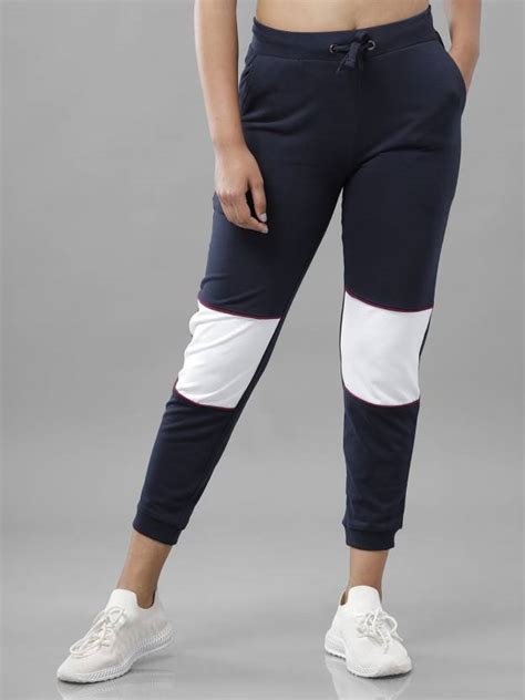 De Moza Colorblock Women Dark Blue Track Pants - Buy De Moza Colorblock ...