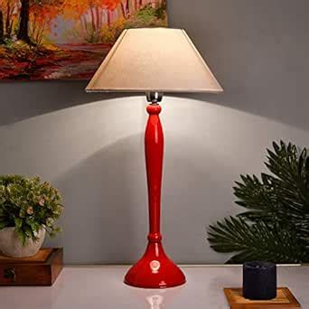Buy Homesake® Glossy Red Royal Ovoid Aluminium Table Lamp with Shade ...