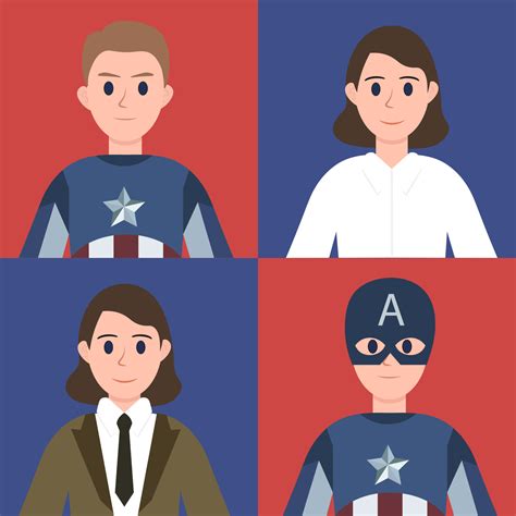 Captain America and his girlfriend. Vector illustration 12782671 Vector ...