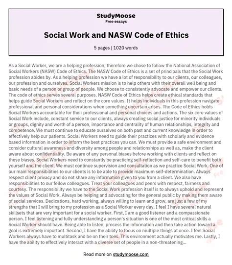 Image result for NASW Code of Ethics Examples