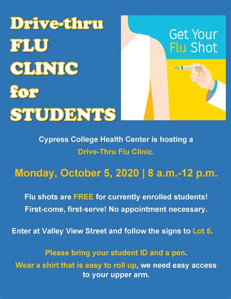 Drive-Thru Flu Clinic for StudentsCypress College