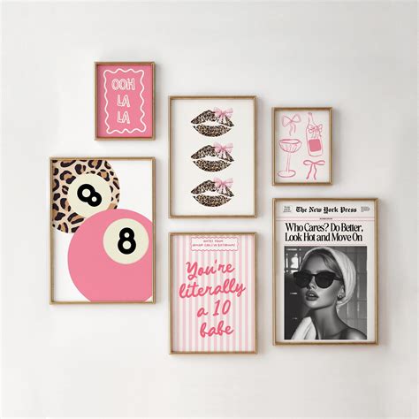 Blush Pink Cheetah Print Wall Art Set: Girly Dorm Decor (digital ...