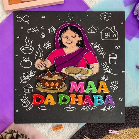 Maa Da Dhaba String Art – Mother’s Day Gift for Moms Who Cook with Lov