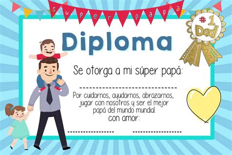 Diploma para papá | Diploma para papa, Diplomas para mamá, Diplomas dia ...