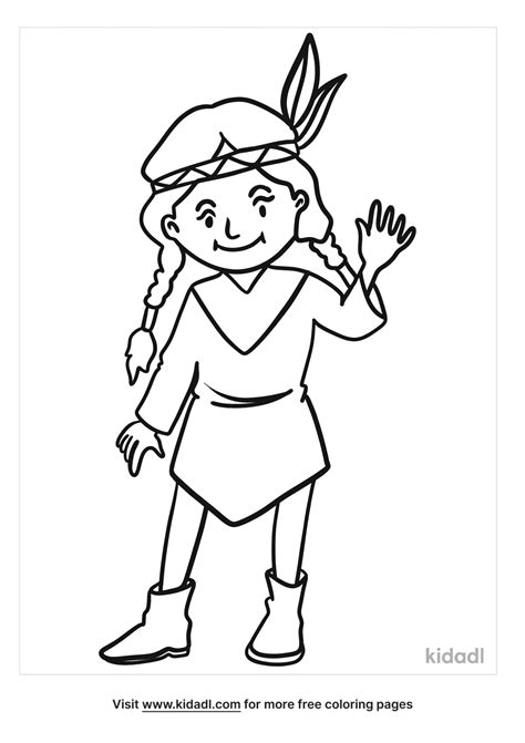 Printable Native Americans Girl