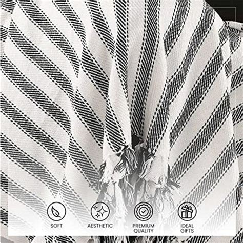 Buy Sashaa World Striped Sofa Throw in Black & White Color Online