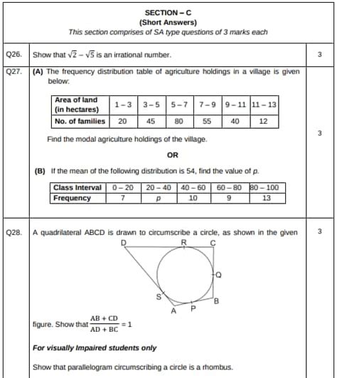 CBSE 10th Maths Sample Papers 2025-26 PDF - Check Paper Pattern ...