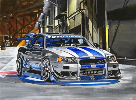 Nissan GTR R34 (Fast and Furious) — Car Art by Chan