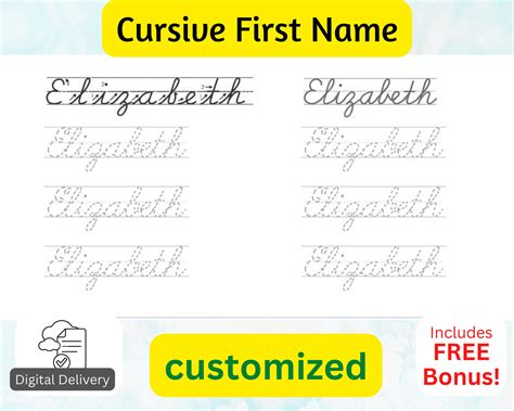 Elizabeth Name Cursive