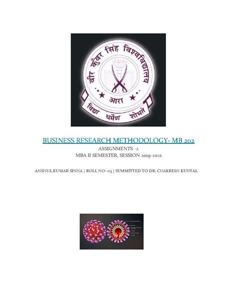 Anshul sinha Assignement 2 - BUSINESS RESEARCH METHODOLOGY- MB 202 ...