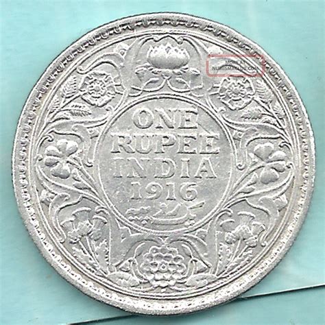 British India - 1916 - King George V Emperor - One Rupee - Rare Silver ...
