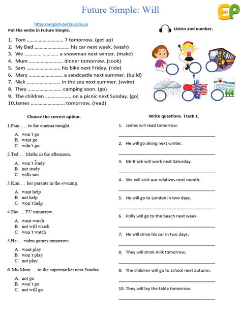 Future Simple Worksheets 的图像结果