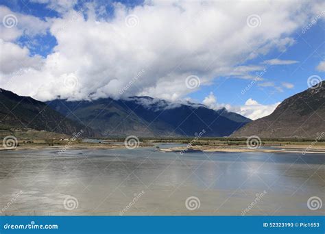 The confluence of rivers stock photo. Image of nature - 52323190