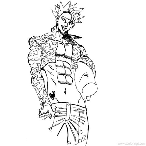 The Seven Deadly Sins Coloring Pages Ban - XColorings.com