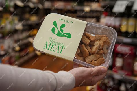 Premium PSD | Supermarket vegan food packaging mockup