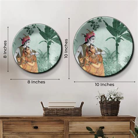 Set of 3 Radha Krishna Wall Plates Décor – 7 Decore
