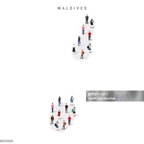 Maldives Population Map Large Group Of People In A Shape Of Maldivian Map Flat Vector ...