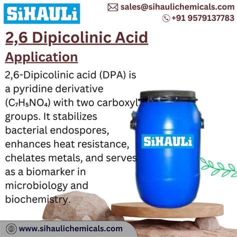 2,6 Dipicolinic Acid Manufacturers & Exporters | Sihauli Chemicals