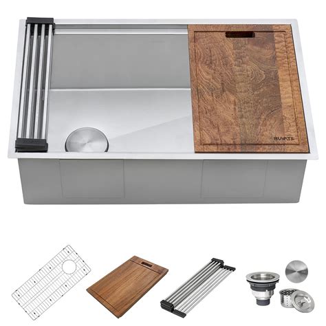 Snapklik.com : Ruvati 30-inch Workstation Slope Bottom Offset Drain ...