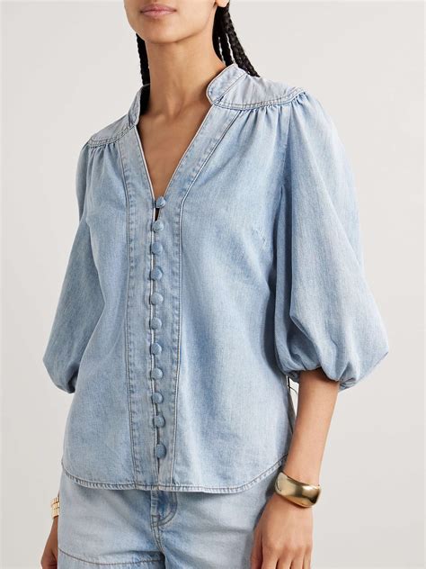 ZIMMERMANN Lucky denim blouse | NET-A-PORTER