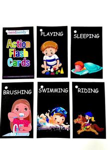 NerdNerdy Action Words Flashcards, Verbs, Early Learning, VPreschool ...