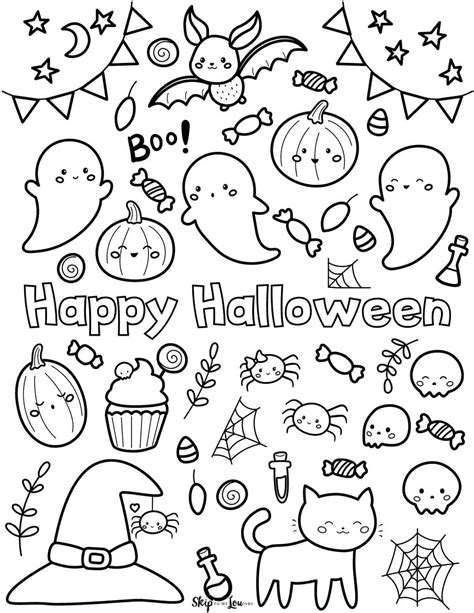 Cute Kawaii Halloween Coloring Pages