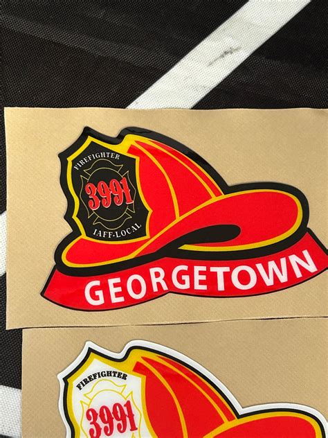 GEORGETOWN Fire Department Fire Helmet Decals Stickers Window Stickers ...
