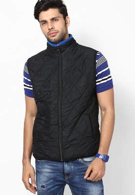Buy T10 Sports Black,Blue Diamond Quilt Jacket Online at Low Prices in ...