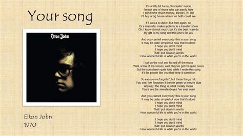 Elton John Your song - YouTube