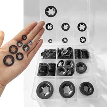 HayEastdor 350 Pcs Internal Tooth Starlock Locking Washers, Push On ...