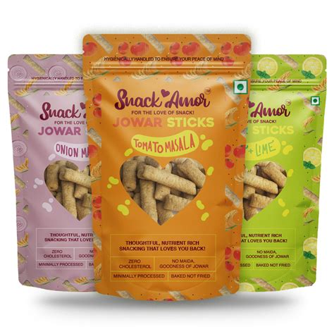 SnackAmor Jowar Sticks Combo(Pack of 3x50gm)- 150gm Onion Masala | Tom ...