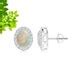 Buy Oval Ethiopian Opal Studs With White Topaz Earring-925 Online in ...