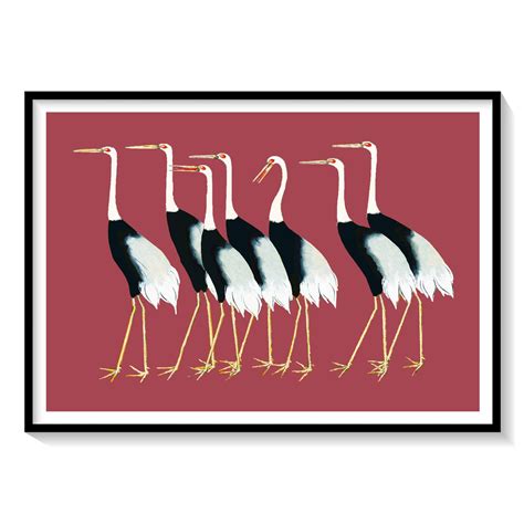 A Flock of beautiful Japanese red crown crane II: Buy Japanese Painting ...