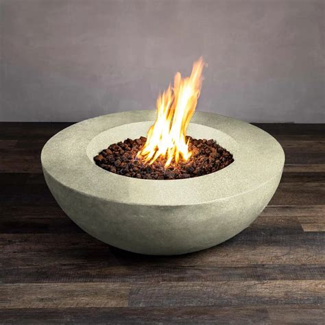 Beton 42 Inch Sand Round Concrete Natural Gas Fire Pit | Starfire ...