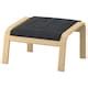 POÄNG footstool, birch veneer/Knisa light beige - IKEA