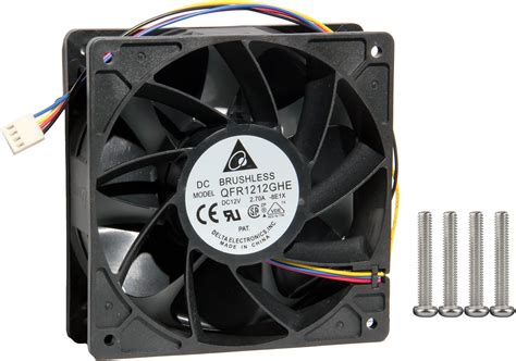 Amazon.com: Delta 120mm High CFM Fan AFB1212SHE High Speed 12V DC 120mm ...