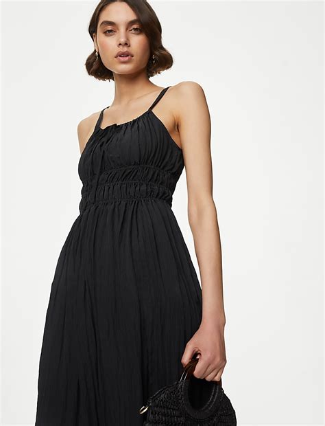 Buy Crinkle Smocked Cami Midi Slip Dress at Marks & Spencer