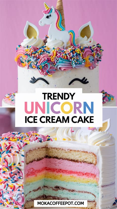 Trendy Unicorn Ice Cream Cake
