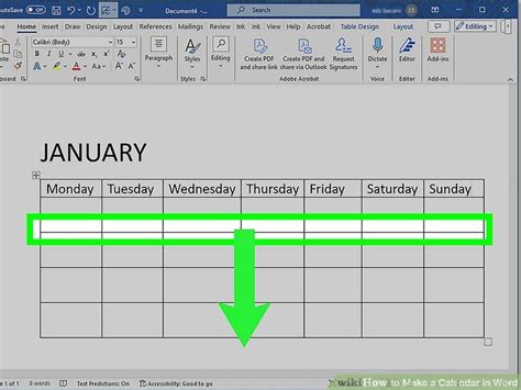 Creating a Calendar Word 的图像结果