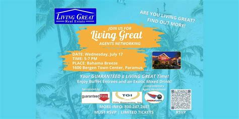 Living Great Agents Networking, Bahama Breeze, Paramus, 17 July 2024 ...