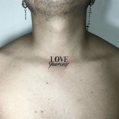 Chest Tattoos Men Words