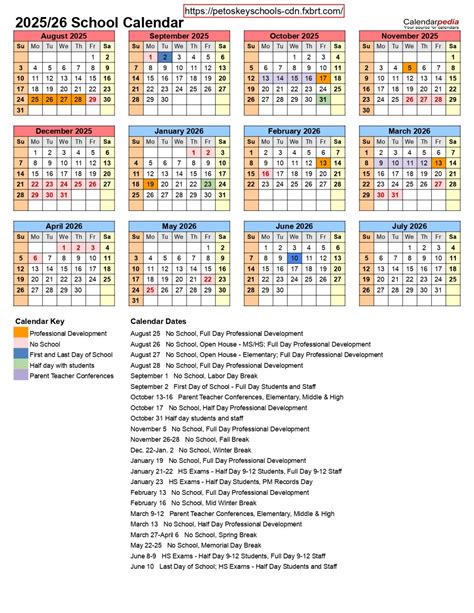 Public Schools of Petoskey mi calendar 25-26 revised [pdf] - EduCounty
