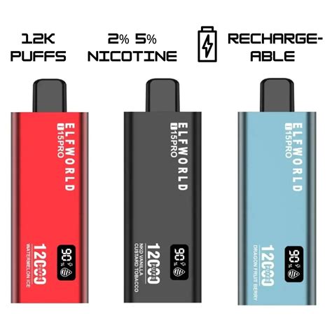 Elfworld i15Pro 12000 Puffs Disposable | 18ML | 600mAh | Indian Vape ...