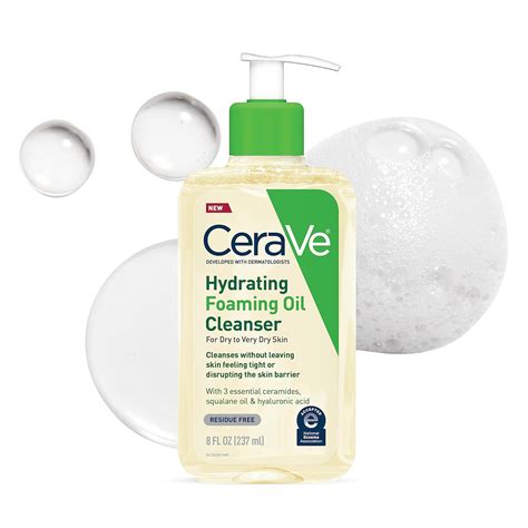 Amazon.com: CeraVe Hydrating Foaming Oil Cleanser, Moisturizing Cleanser for Face & Body ...