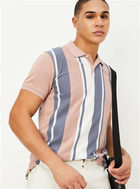 Buy Men Striped Half Sleeves Polo T-shirt Online at just Rs. 699.0 ...