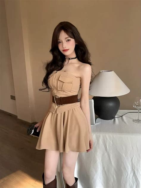 Pankh Briley Off Shoulder Tube Top And Skirt Set With Belt